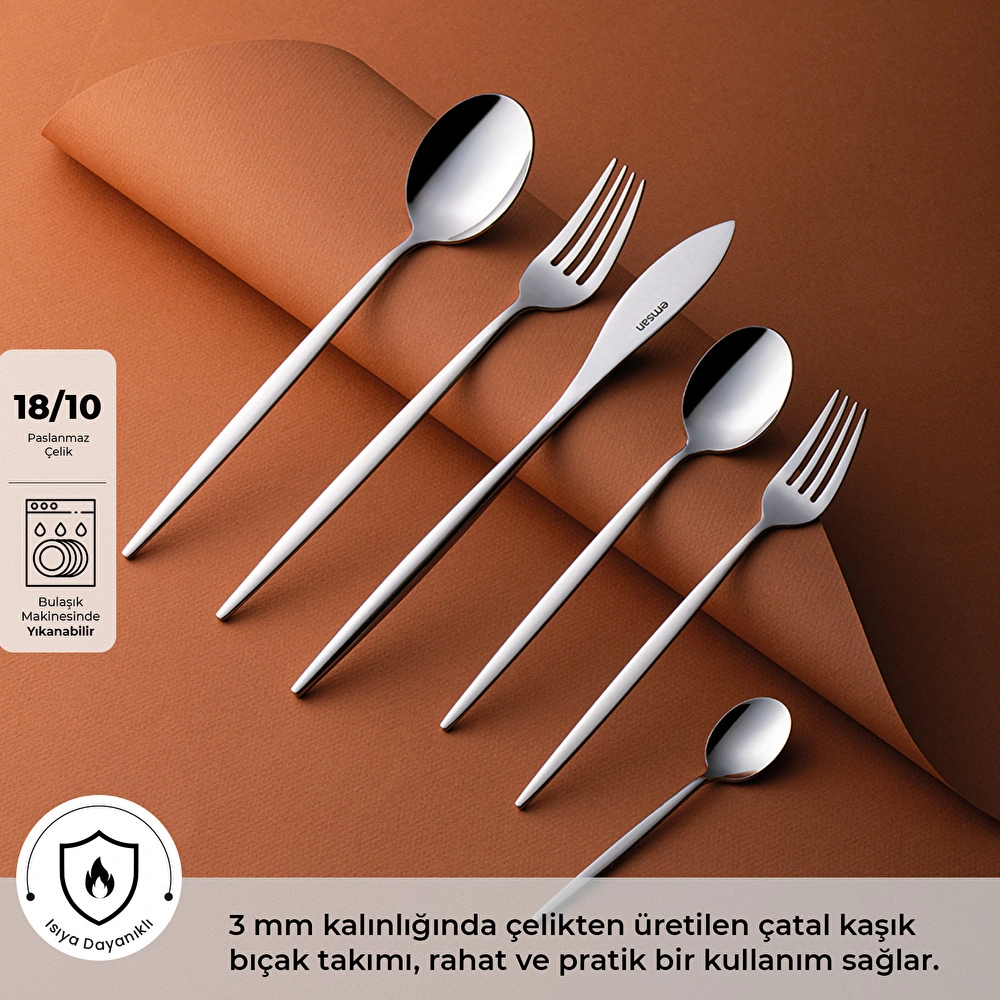 Emsan Hera 72 Parça 12 Kişilik Çatal Kaşık Bıçak Takımı Lüks Kutulu