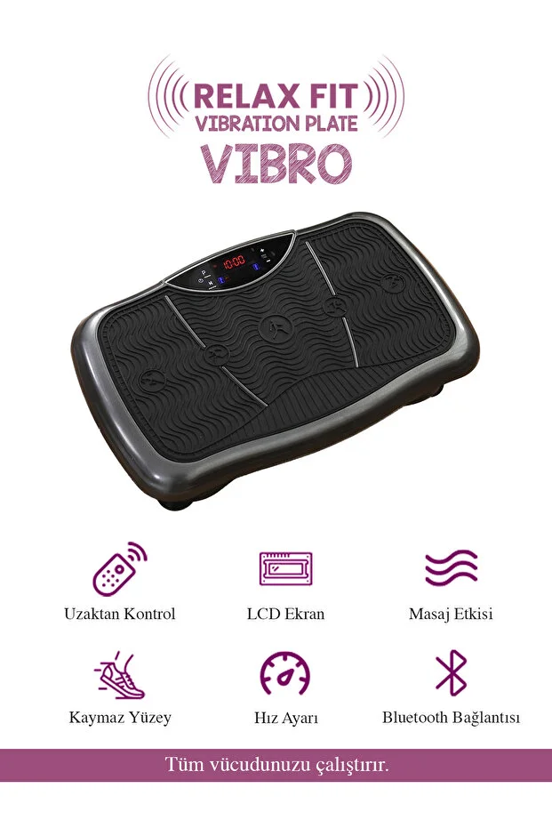 Relax Vibro Vibration Plate – Titreşimli Egzersiz Aleti | Basen, Karın, Kol ve Bacak Spor Cihazı